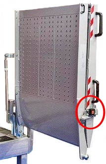 rampe pivotante avec loquet ceinture de securité